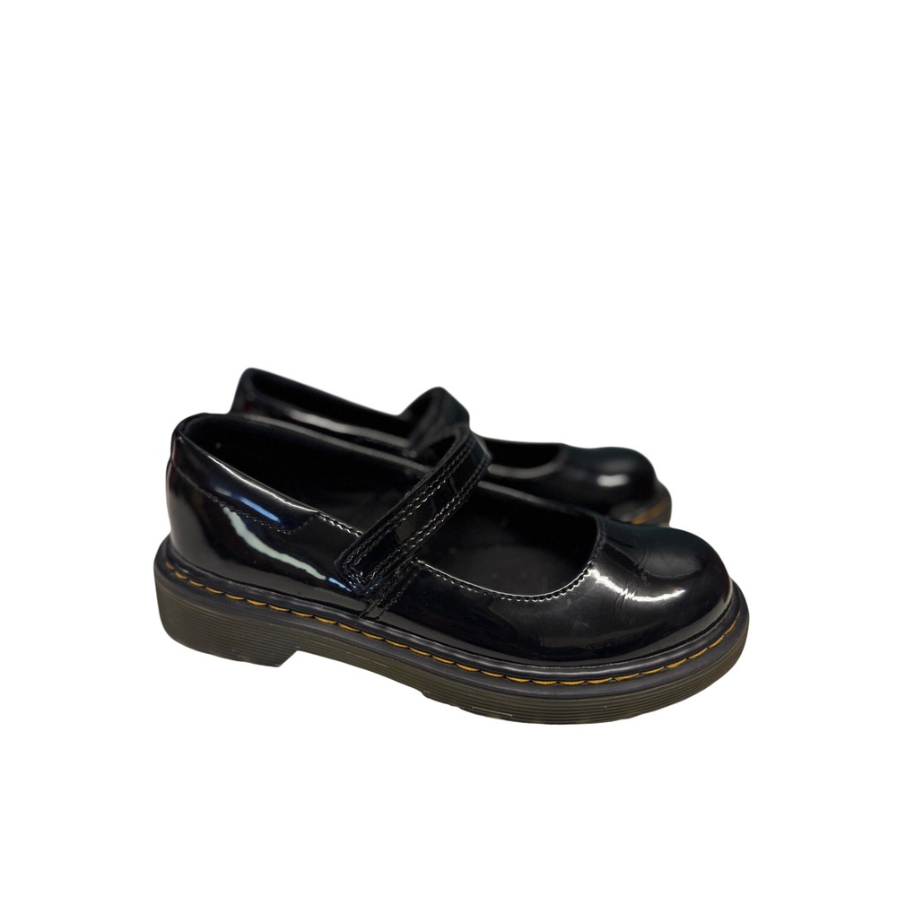 Dr. Martens Kids Polly Black Patent Leather Mary Jane T-Bar Shoes